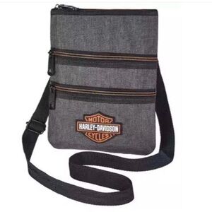 Harley-Davidson Heather Gray Crossbody Sling Bag Shield Logo NWT